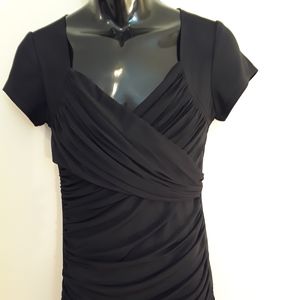 PattyBoutik L low neckline ruched short sleeve top